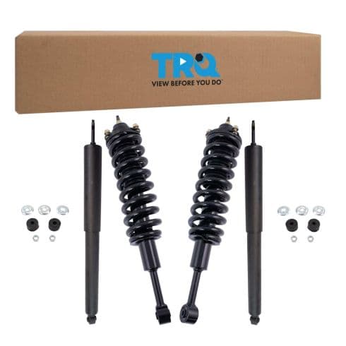 Conjunto de amortiguador con espiral · Tren delantero · Tren trasero · 4 piezas